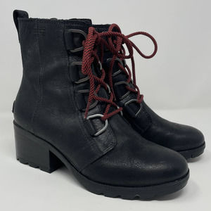 SOREL Black Cate Combat Booties 7